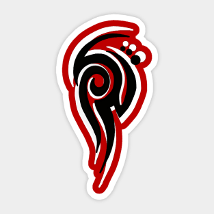 Tribal Tattoo Design with Black and White, Red Background Sticker